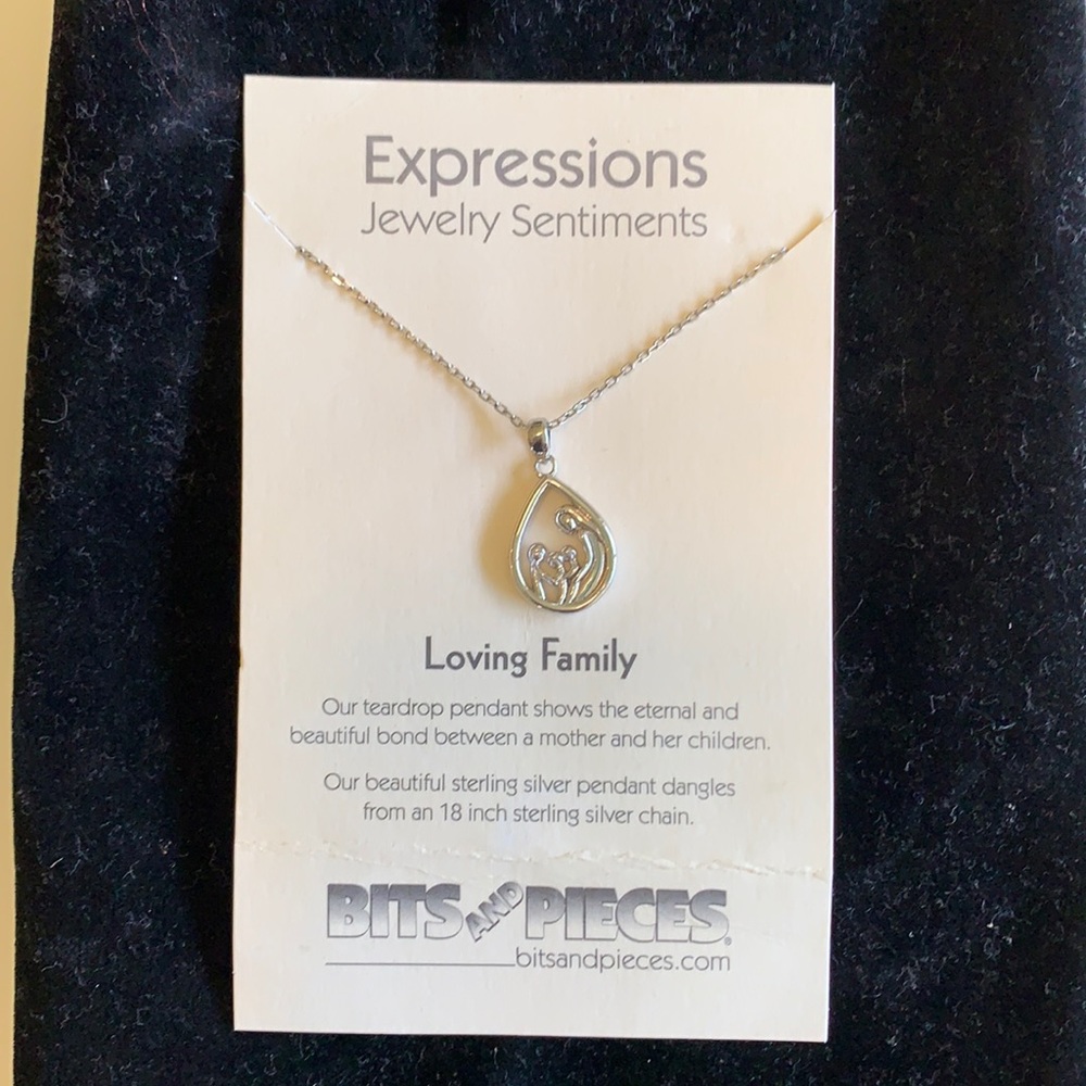 Teardrop pendant family necklace